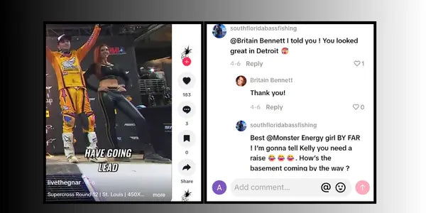 Monster Energy girl on Supercross podium at St. Louis Round 12 viral TikTok moment