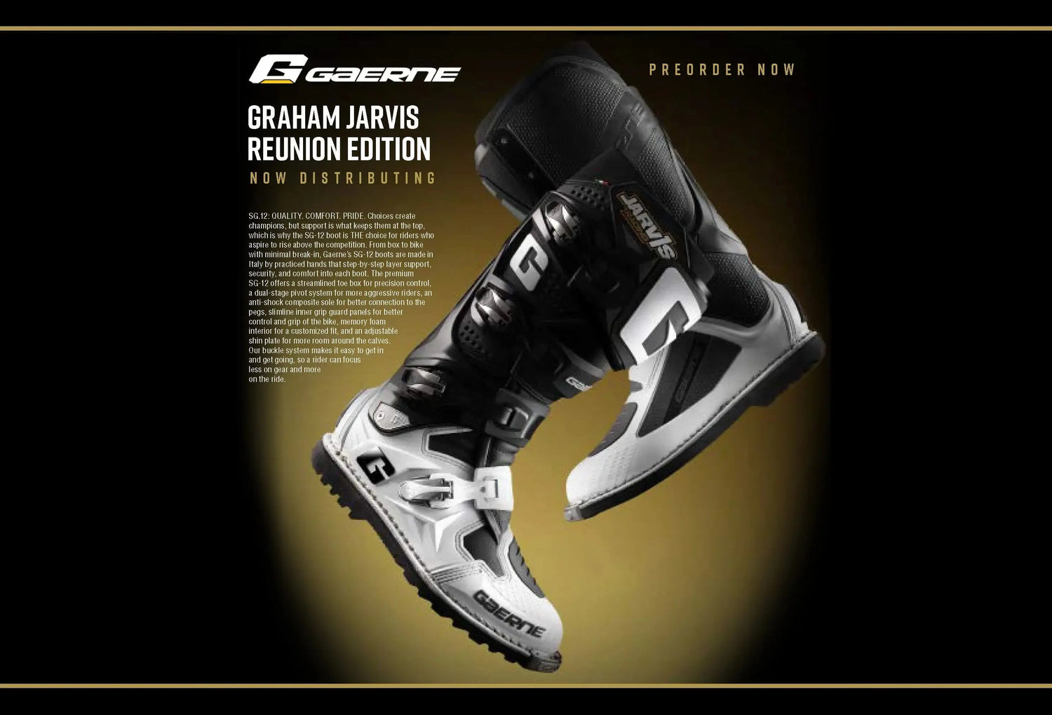 New Graham Jarvis Reunion Edition Gaerne SG-12 Boot - LiveTheGnar