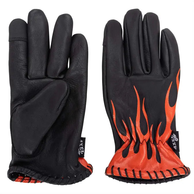 Axel Co Flamed Cowhide Motorcycle Gloves AXEL CO