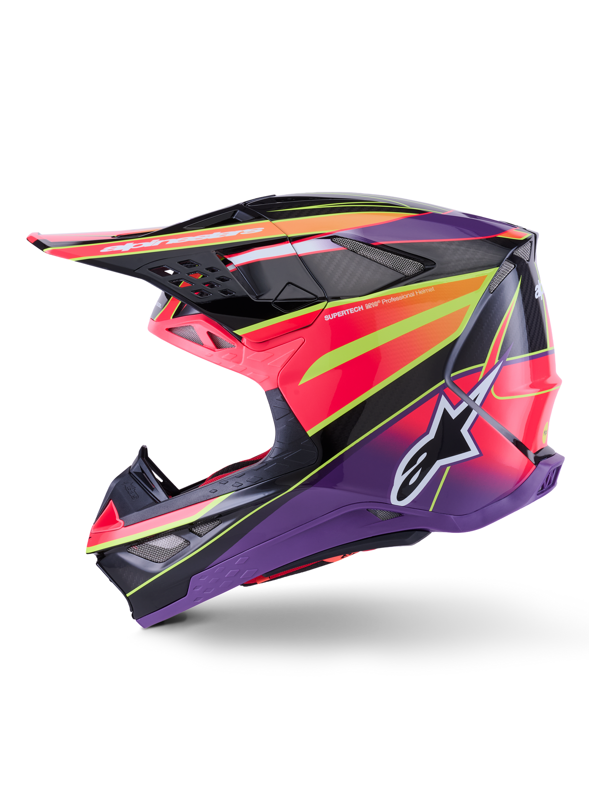 Alpinestars Supertech M10 Era Helmet - Pink/Violet/Yellow Fluo Glossy