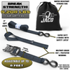 Tie Down Ratchet Straps with Soft Loops (1.6 in x 8 ft) - Heavy Duty Set | AAR Certified Break Strength (5,208 lbs) JACO