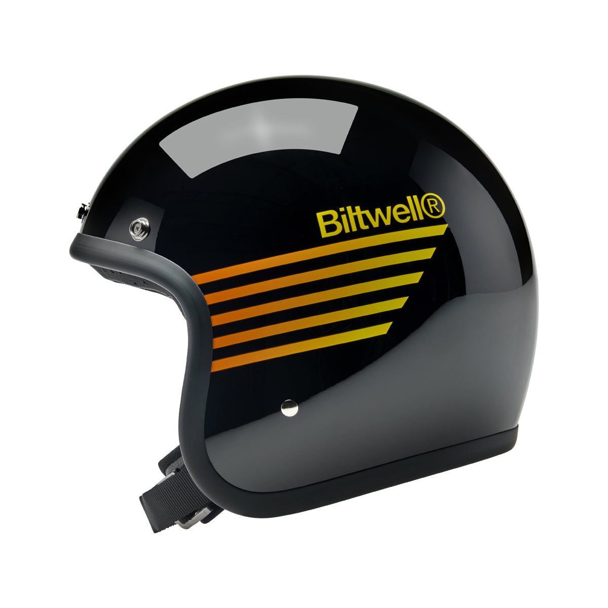 Biltwell Bonanza Helmet - Lightspeed Gloss Black / Orange / Yellow – product view 1