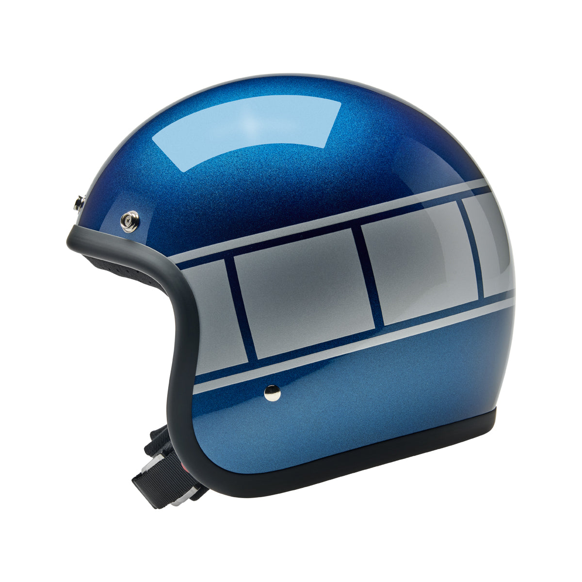Biltwell Bonanza Helmet - Holeshot Metallic Blue / Silver – product view 1