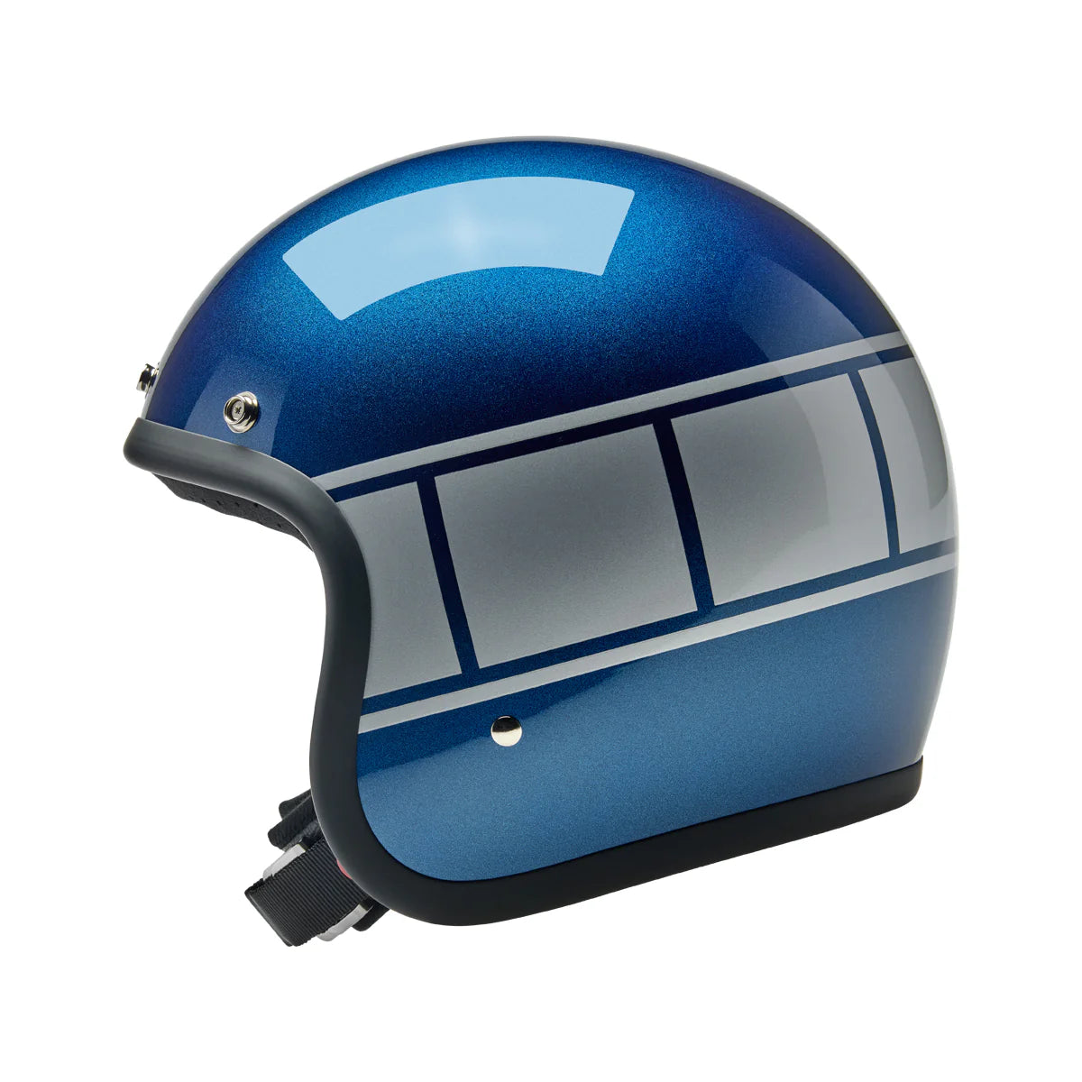Bonanza Helmet - Holeshot Metallic Blue / Silver Biltwell