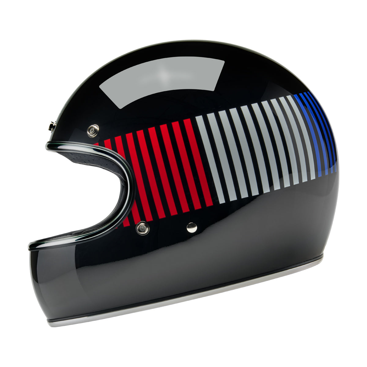 Biltwell Gringo Helmet - Raceflow Gloss Black / Red / White / Blue – product view 1