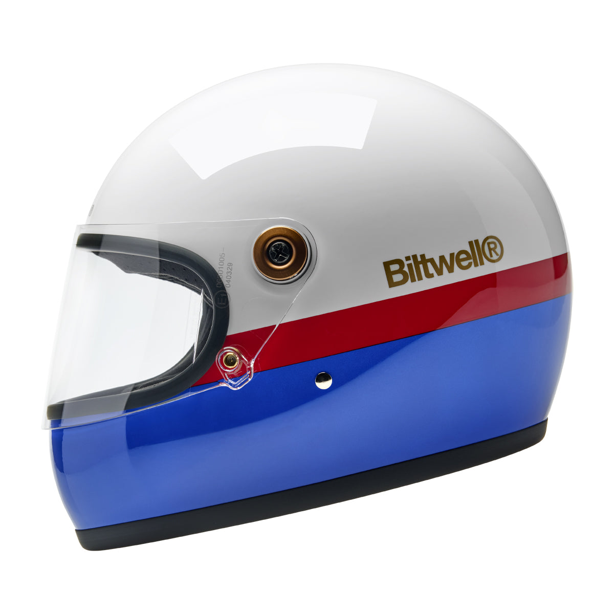 Biltwell Gringo S Helmet - Apex Gloss White / Red / Blue – product view 1