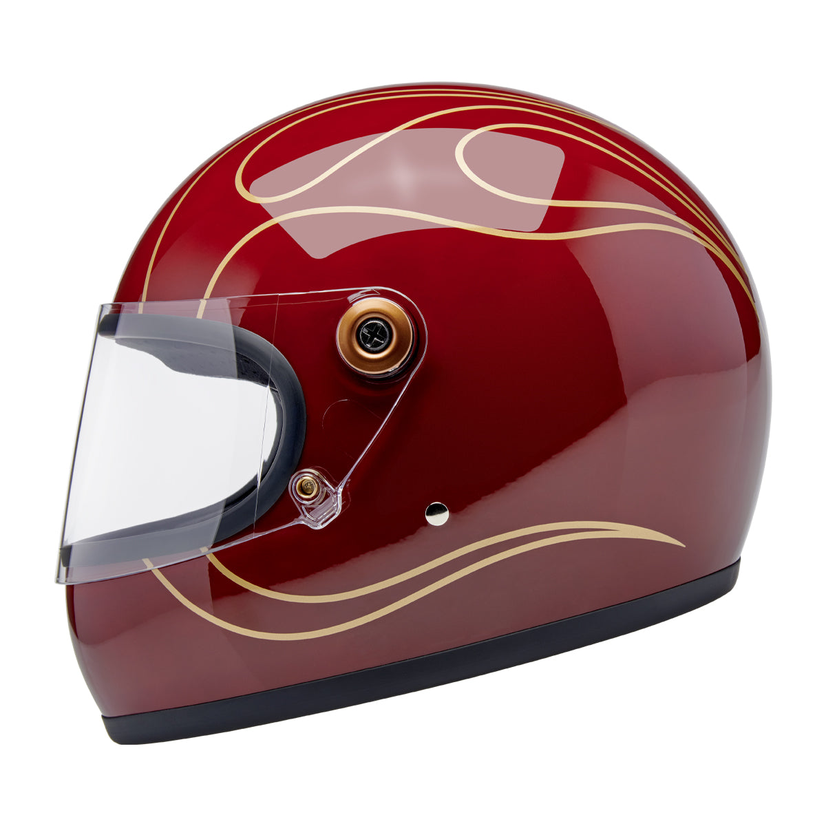 Biltwell Gringo S Helmet - Gloss Garnet Red Flames – product view 1