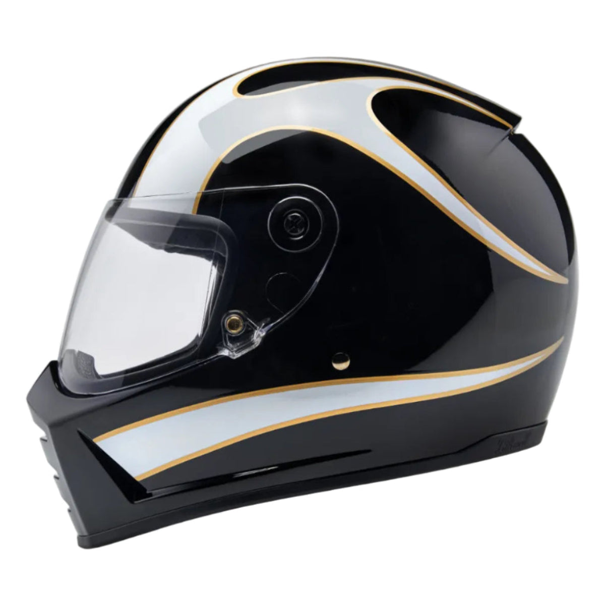 Biltwell Lane Splitter Helmet - Gloss Black / Gloss White Flames – product view 1