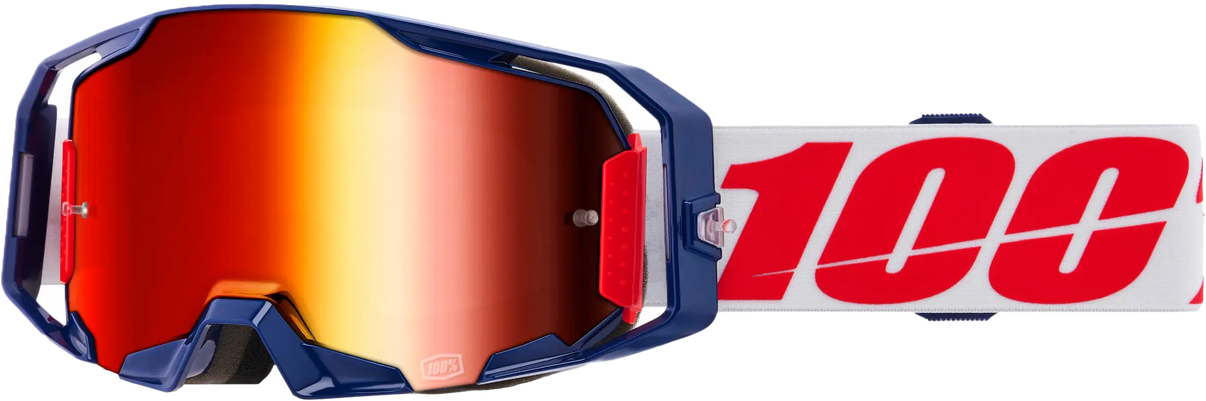 100% Armatic Goggle Mach Z with Mirror Red Lens 100-PERCENT