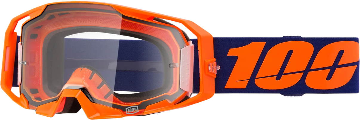 100% Armatic Goggle Neon Orange with Clear Lens 100-PERCENT