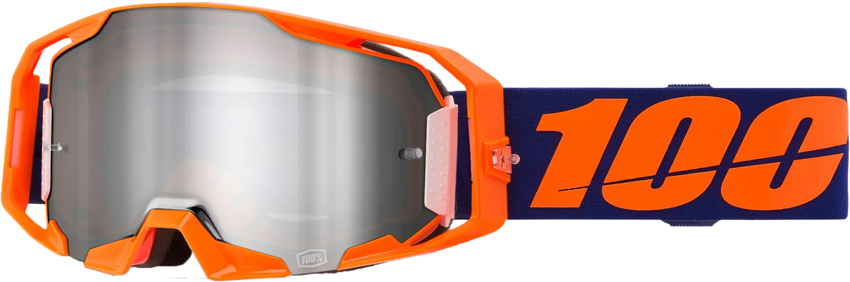100% Armatic Goggle Neon Org with Mirror Silver Flash Lens 100-PERCENT