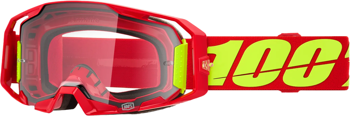 100% Armatic Goggle Red with Clear Lens 100-PERCENT