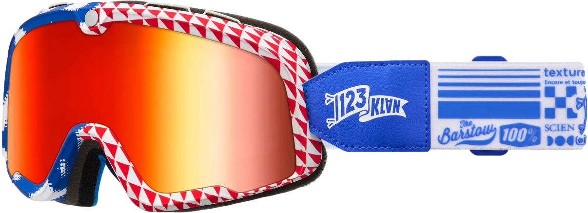 100% Barstow Goggle Artist Series 123 Klan with Mirror Red Lens 100-PERCENT