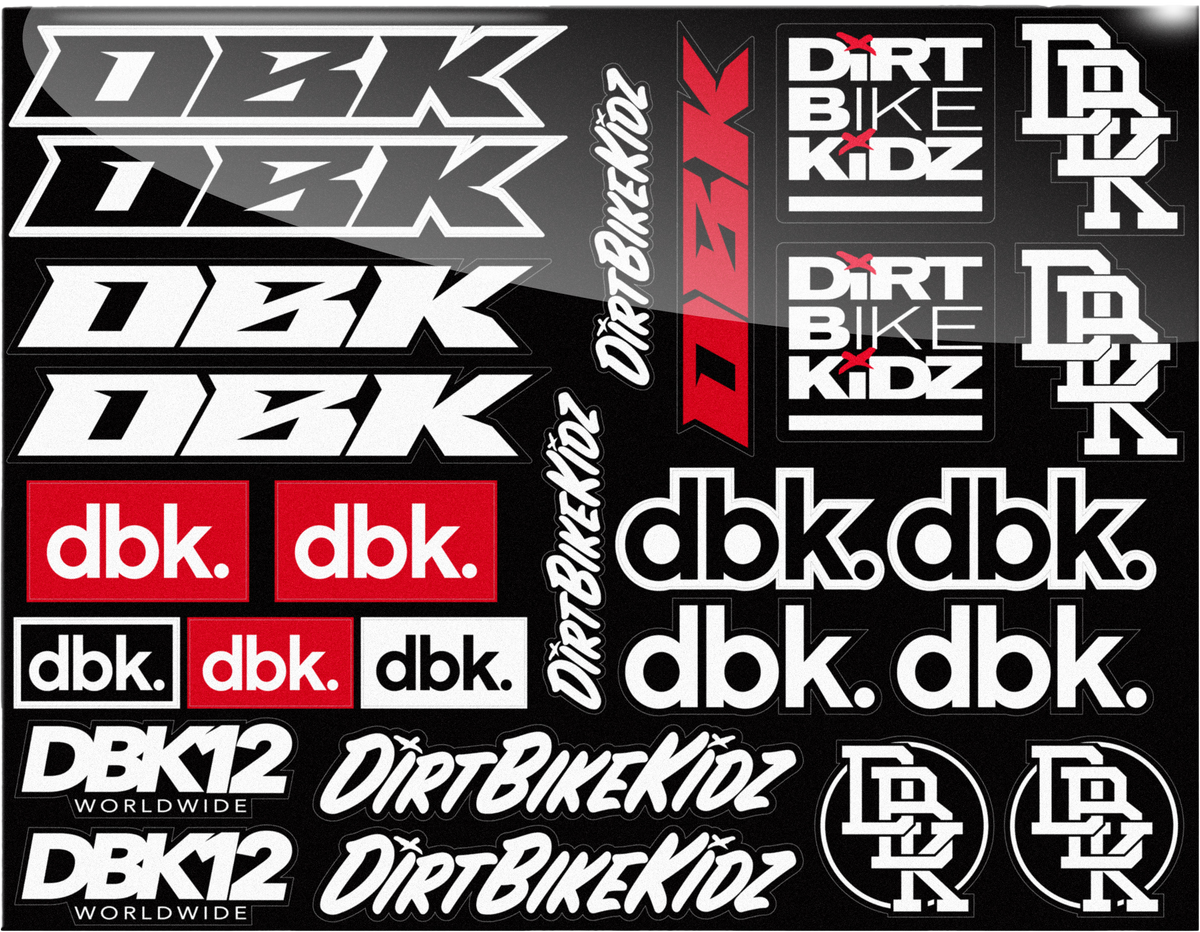 DBK Race Pack Sticker Sheet - 8.5 x 11 in.