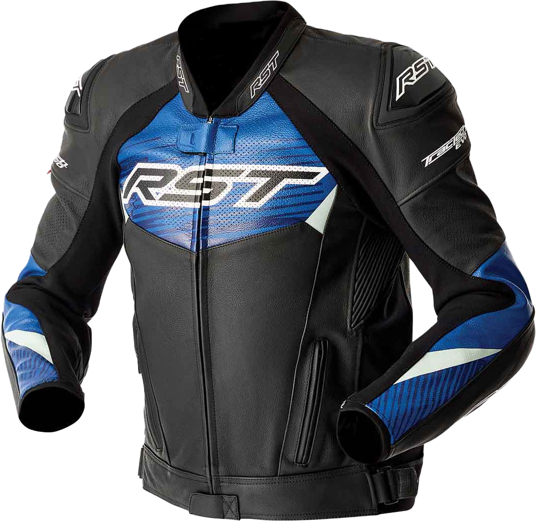 RST Tractech Evo D3O Leather Jacket - Black/Blue