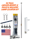 22' Telescoping Flagpole w/ Ladder Mount and Camp Locator Kit