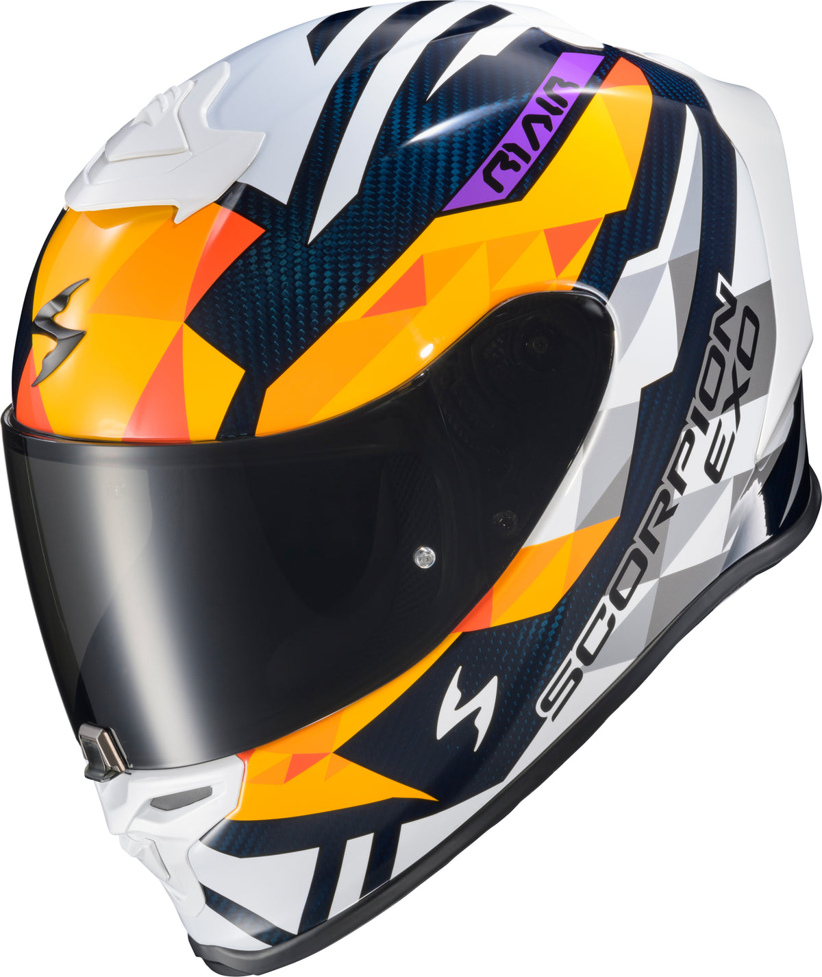 Scorpion EXO-R1 Air Carbon Full Face Helmet - Rastor Orange/White/Blue