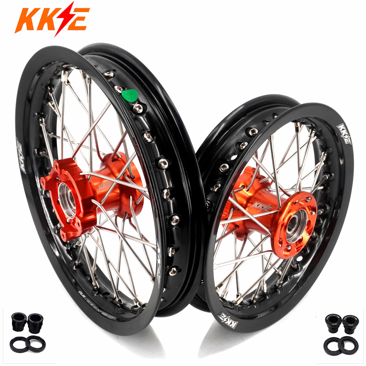 KKE 12/10 Small Kid's Wheels For KTM SX50 2024-2025 Mini Dirtbikes Orange Hub - LiveTheGnar