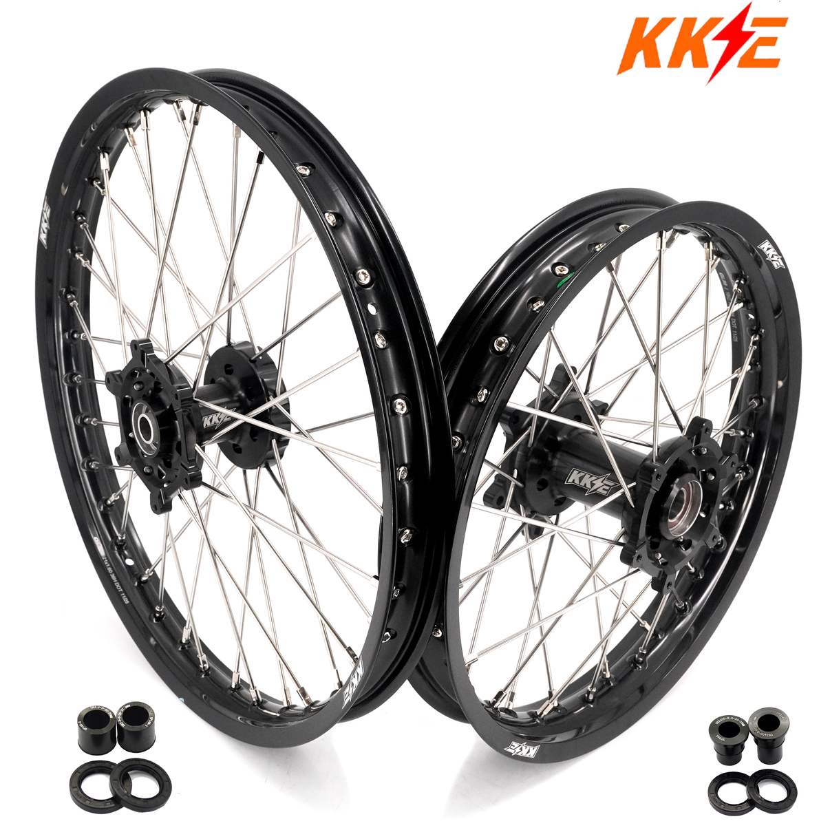 KKE 21/18 Enduro Dirtbike Wheel Rim For SUZUKI DRZ400 DRZ400S DRZ400E Black Hub & Rim - LiveTheGnar