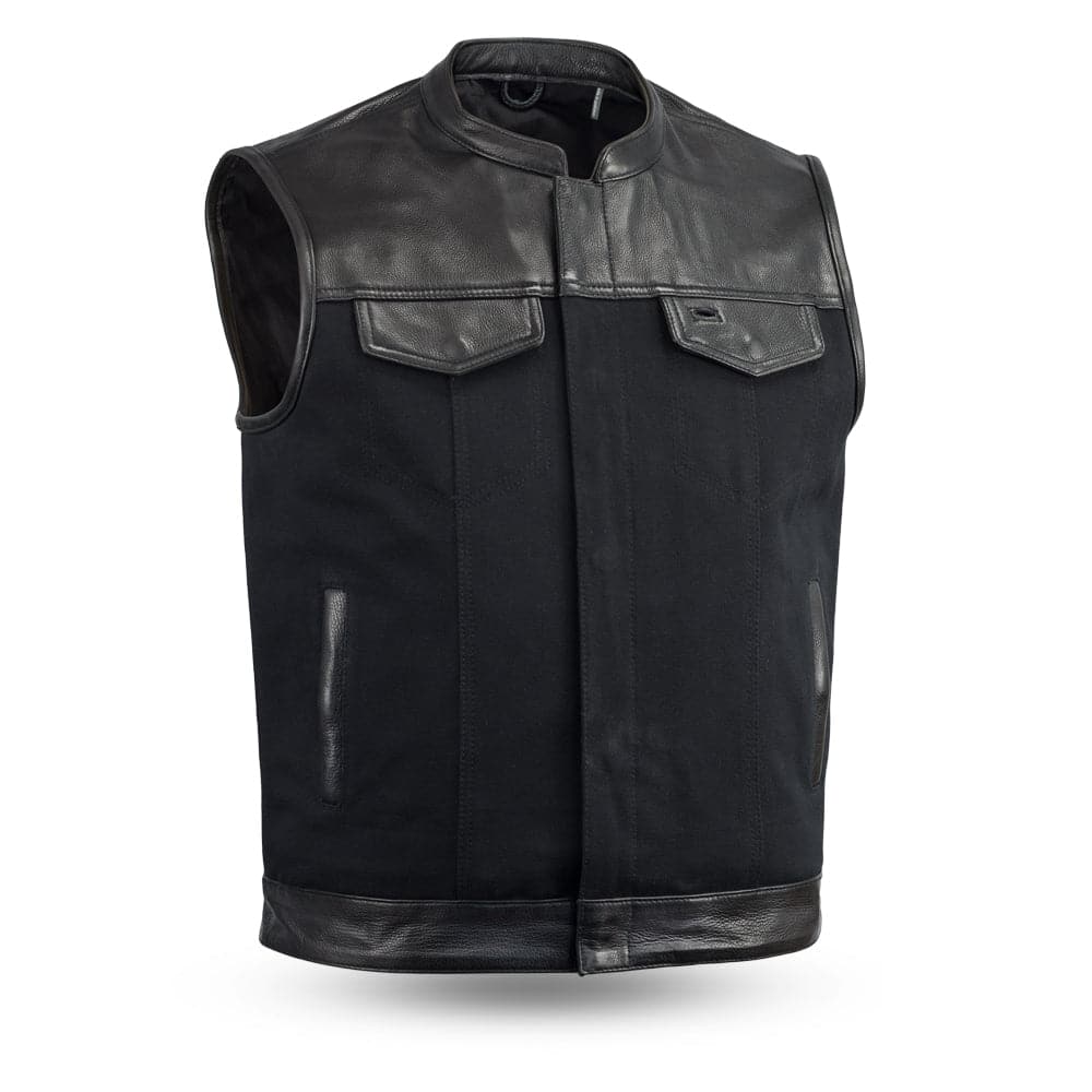 49/51 Vest Motorcycle Leather Canvas Vest - LiveTheGnar