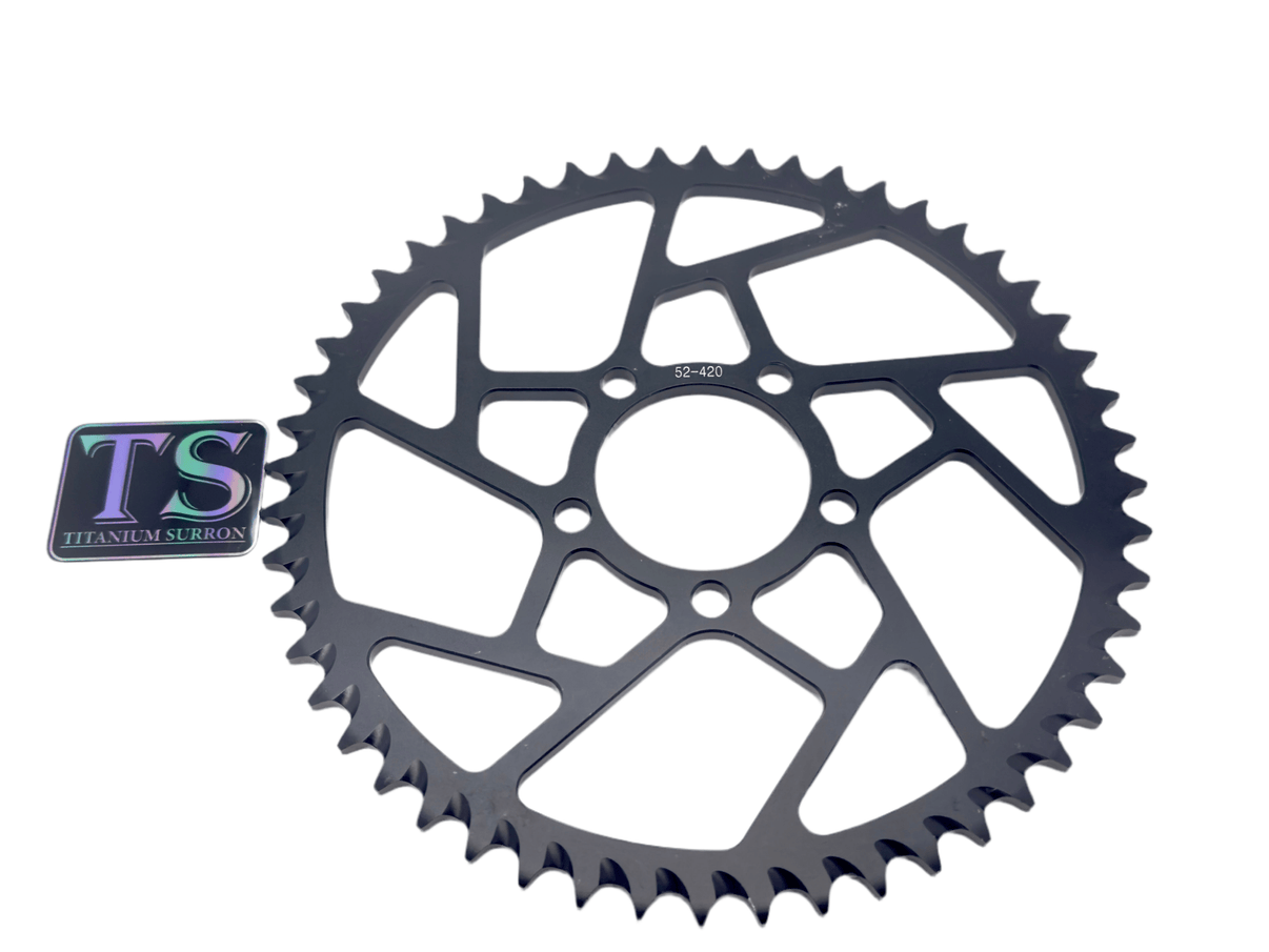 52 Tooth Hardened Aluminum 420 Sprocket for E-moto Titanium Surron