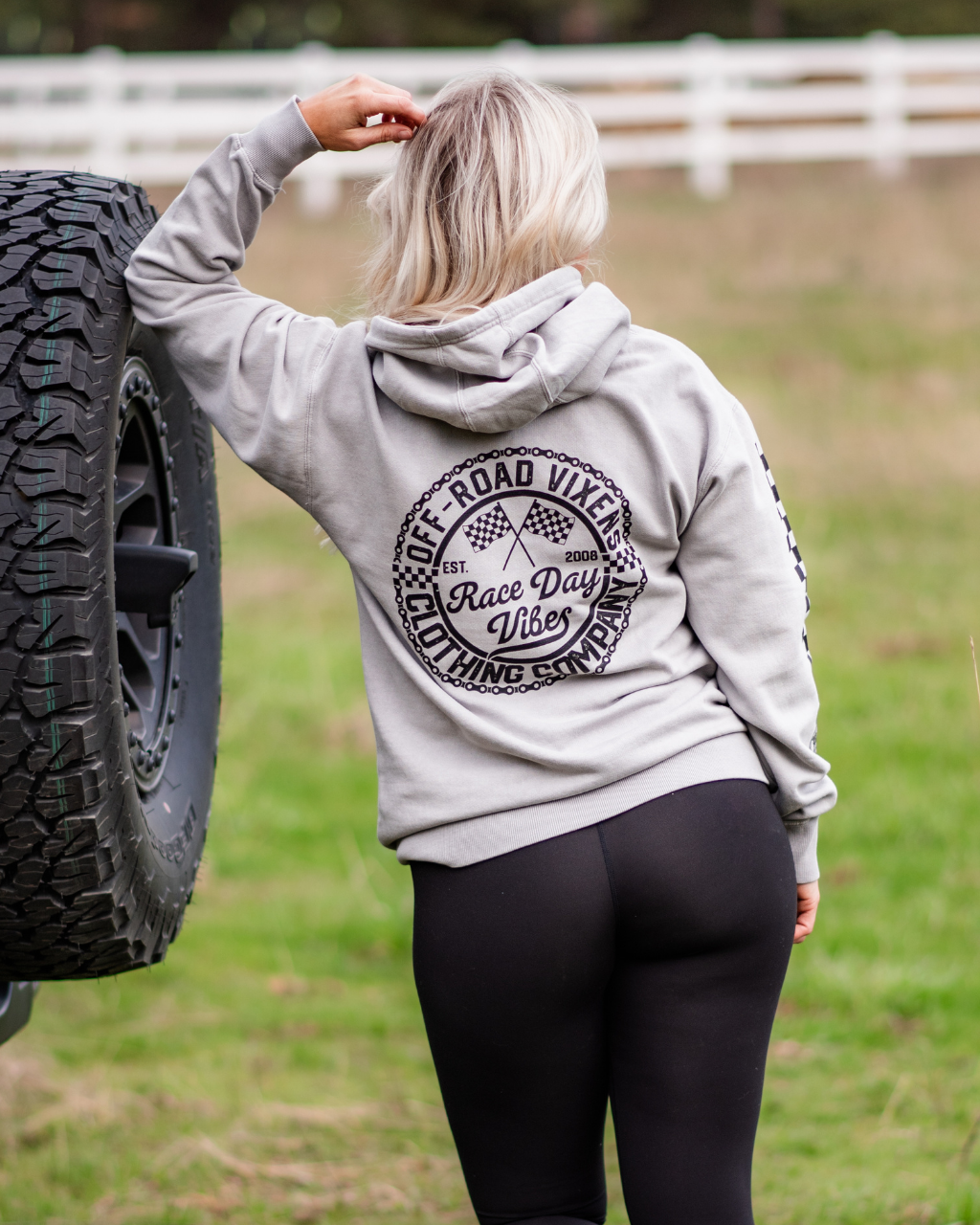 Race Day Vibes Unisex Pullover Hoodie OFF-ROAD VIXENS CLOTHING CO.
