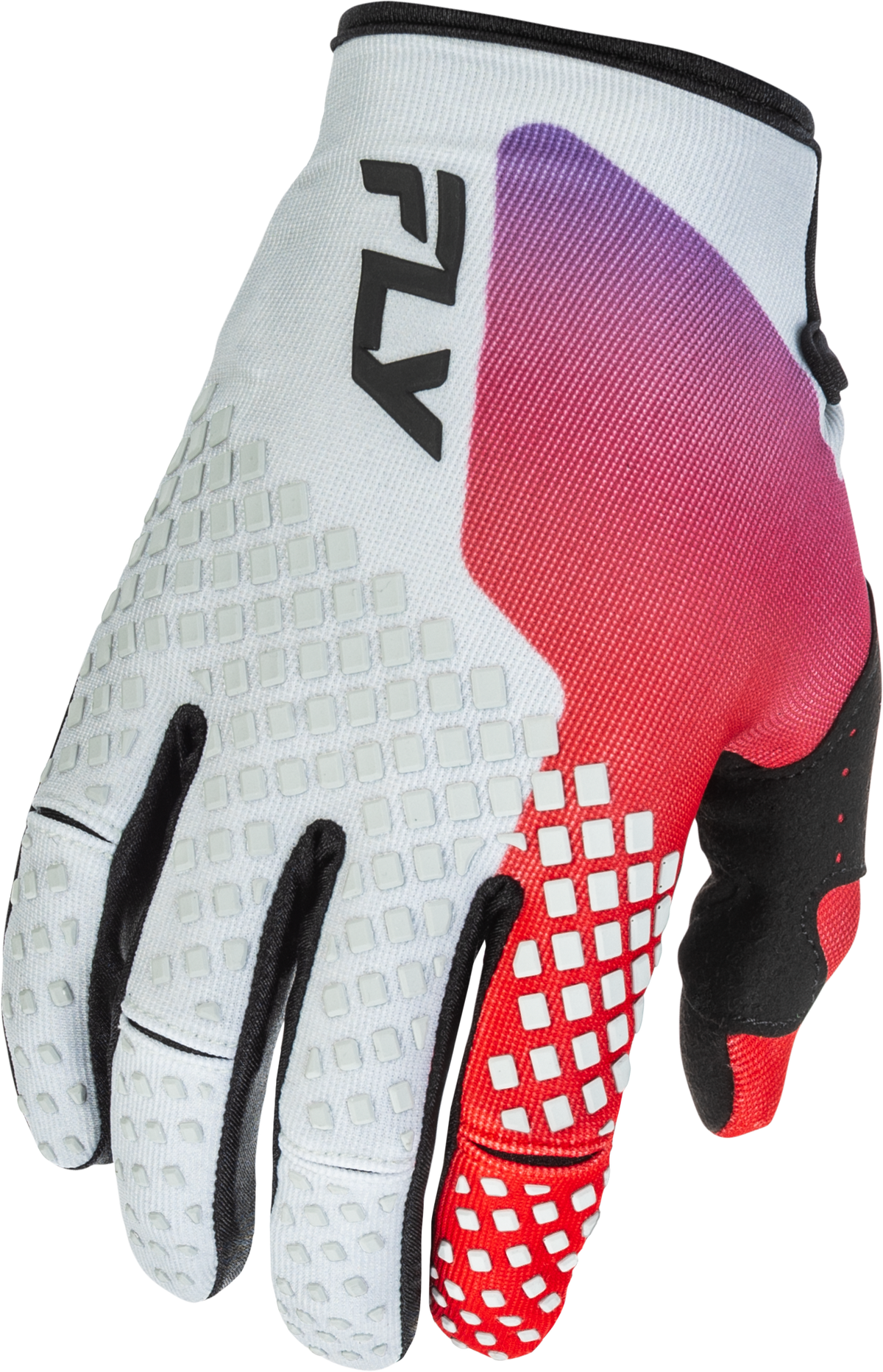 FLY Racing 2026 Youth Kinetic Gloves - Grey/Red/Purple/Black