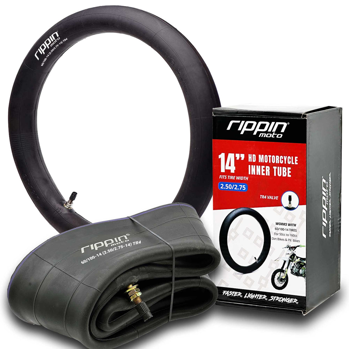 60/100-14 (2.50/2.75 x 14) Heavy Duty 14" Motorcycle Inner Tube - 3mm Thick Rippin Moto