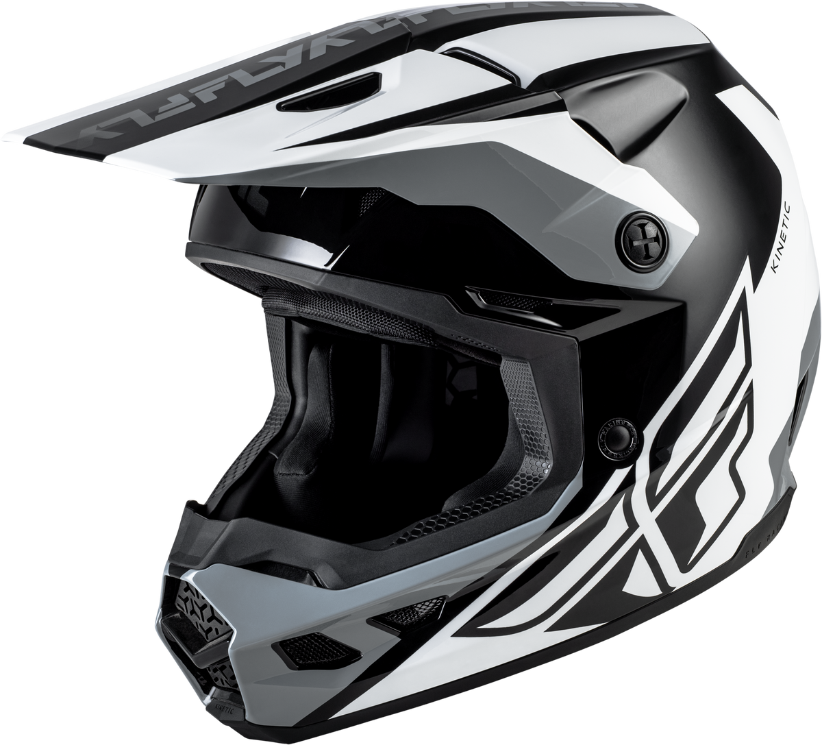 FLY Racing 2026 Kinetic Crest Helmet - Black/White/Grey
