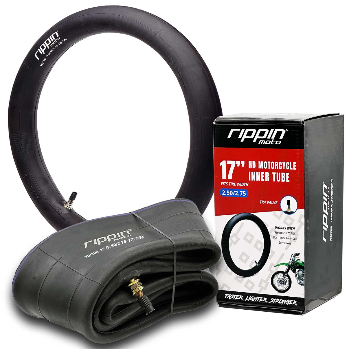70/100-17 (2.50/2.75-17) Heavy Duty 17" Motorcycle Inner Tube - 3mm Thick Rippin Moto