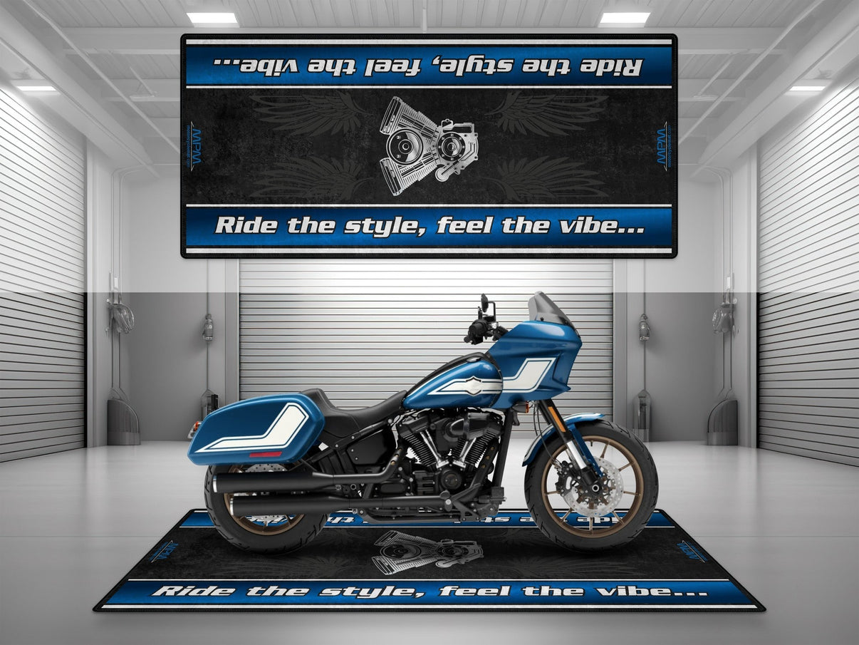 Motorcycle Mat for Cruiser Motorcycle "Ride The Style, Feel The Vibe" - MM7307 MPM Motorcycle Mat