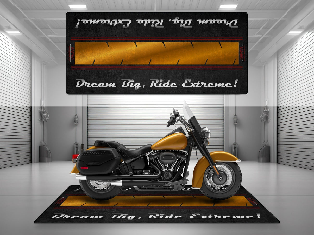 Motorcycle Mat For Cruiser Motorcycle "Dream Big, Ride Extreme" - MM7310 MPM Motorcycle Mat