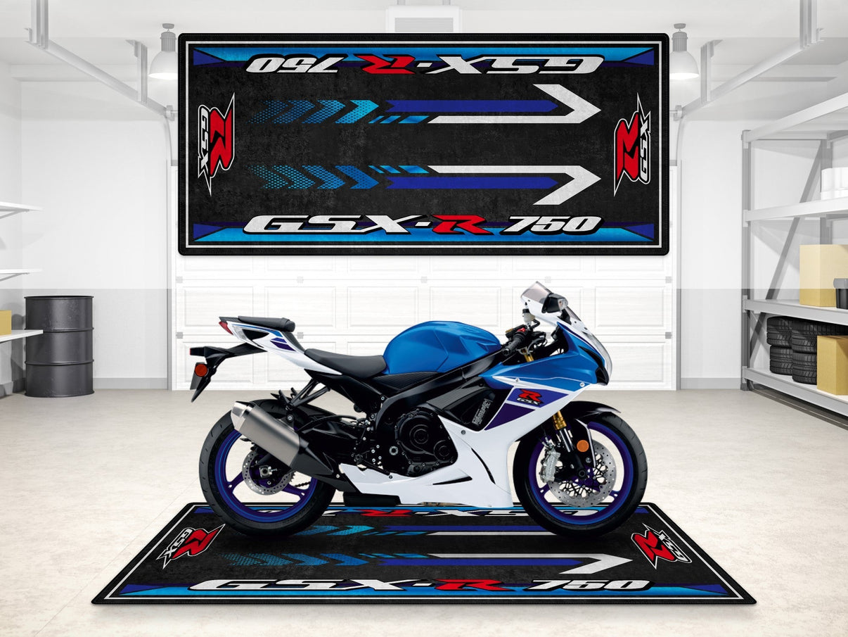 Designed Pit Mat for Suzuki GSX-R750 Motorcycle - MM7356 MPM Motorcycle Mat