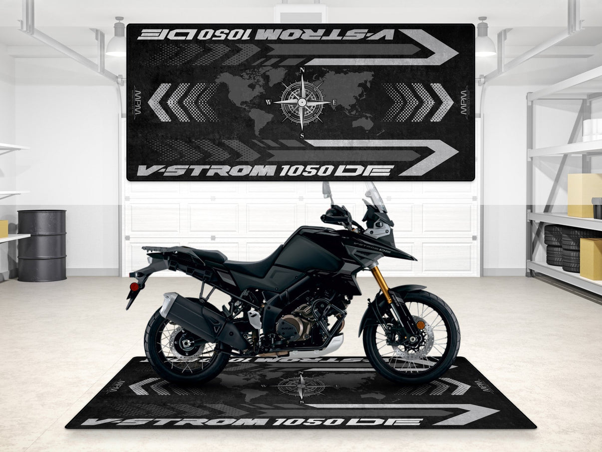 Designed Pit Mat for Suzuki V-STROM 1050DE Motorcycle - MM7370 MPM Motorcycle Mat