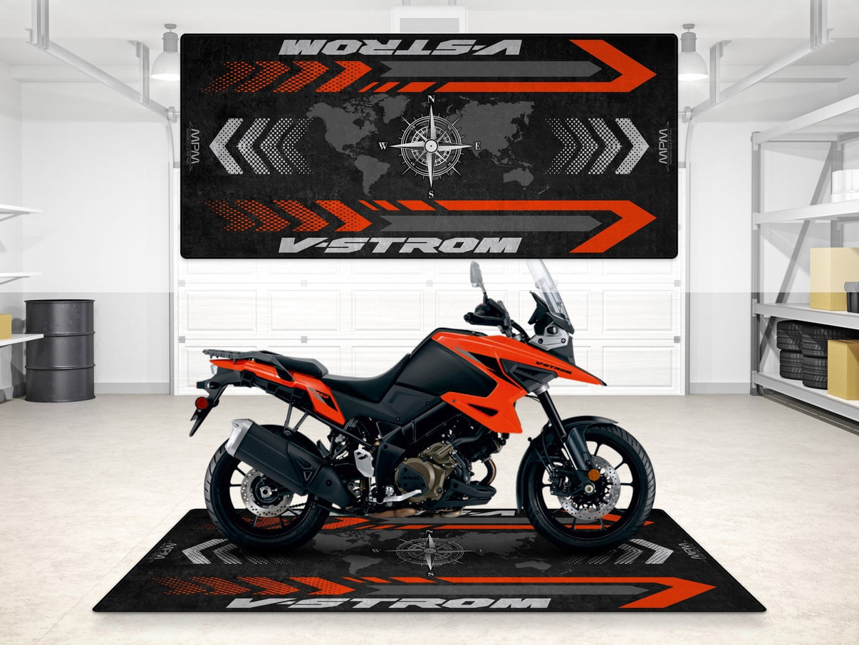 Designed Pit Mat for Suzuki V-STROM 1050 Motorcycle - MM7371 MPM Motorcycle Mat