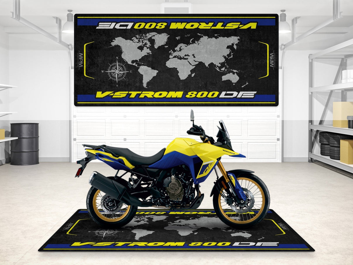 Designed Pit Mat for Suzuki V-STROM 800DE Motorcycle - MM7373 MPM Motorcycle Mat