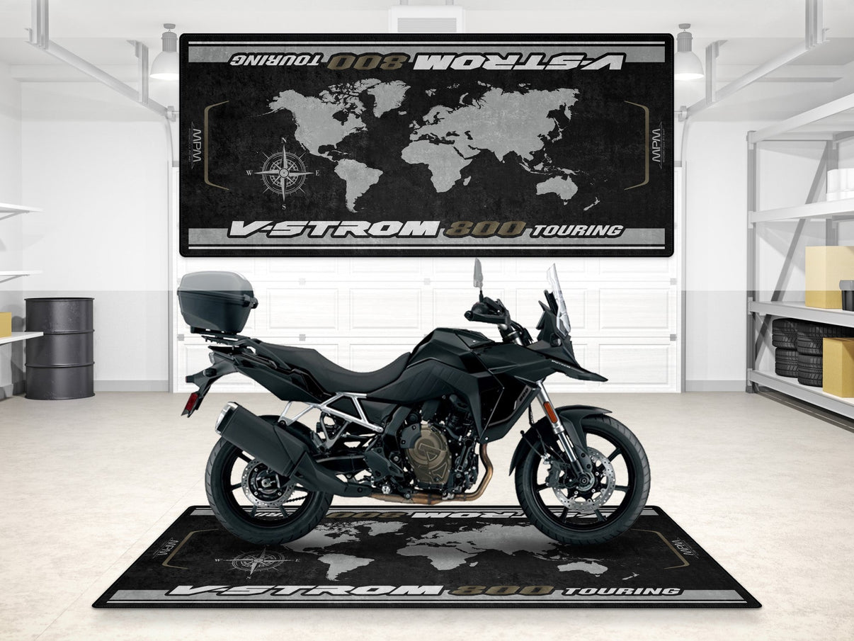 Designed Pit Mat for Suzuki V-STROM 800 Touring Motorcycle - MM7374 MPM Motorcycle Mat