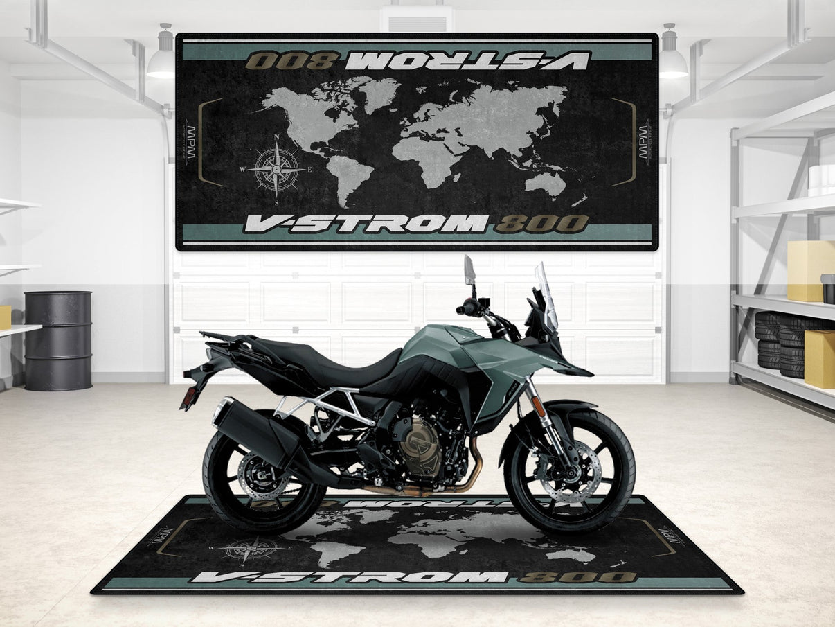 Designed Pit Mat for Suzuki V-STROM 800 Motorcycle - MM7375 MPM Motorcycle Mat