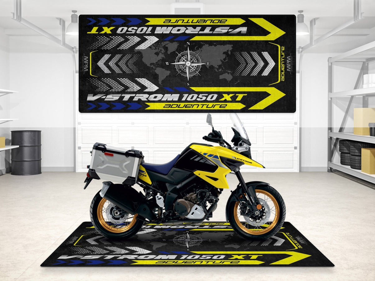 Designed Pit Mat for Suzuki V-STROM 1050XT Adventure Motorcycle - MM7376 MPM Motorcycle Mat