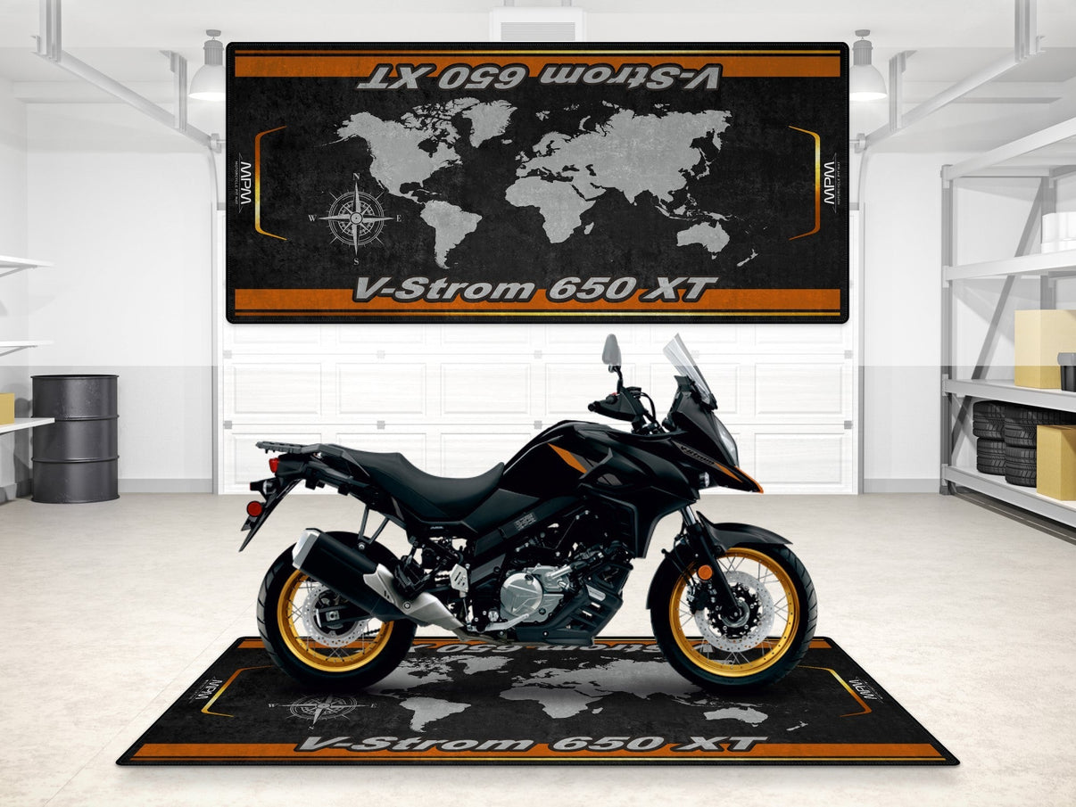 Designed Pit Mat for Suzuki V-STROM 650XT Motorcycle - MM7379 MPM Motorcycle Mat