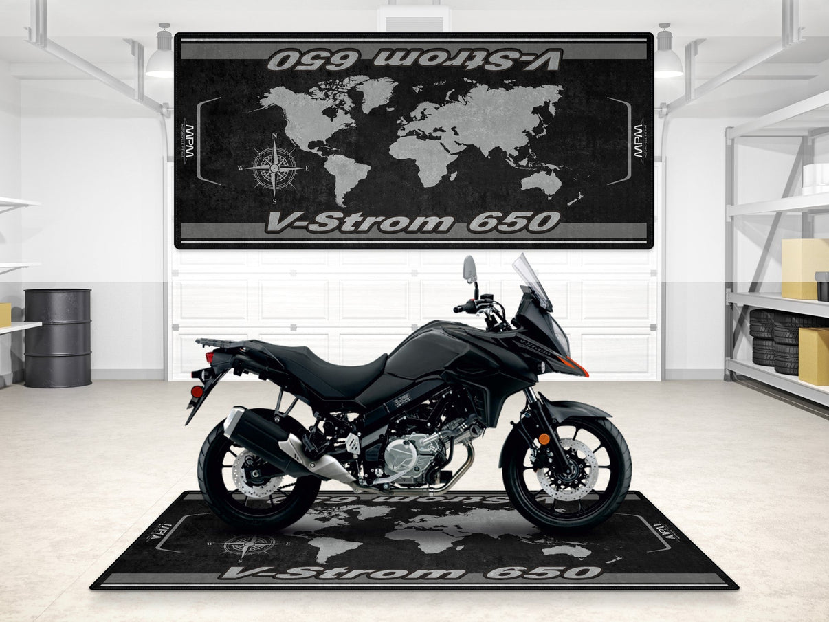 Designed Pit Mat for Suzuki V-STROM 650 Motorcycle - MM7380 MPM Motorcycle Mat
