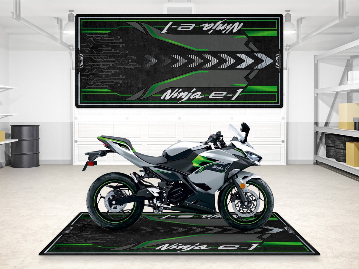 Designed Pit Mat for Kawasaki Ninja e-1 Motorcycle - MM7385 MPM Motorcycle Mat