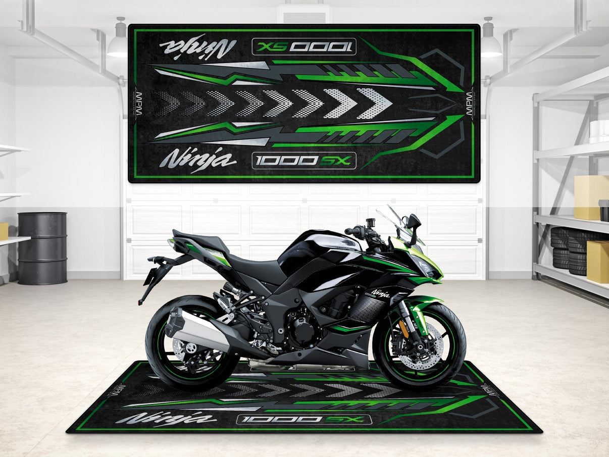 Designed Pit Mat for Kawasaki 1000SX Motorcycle - MM7390 MPM Motorcycle Mat