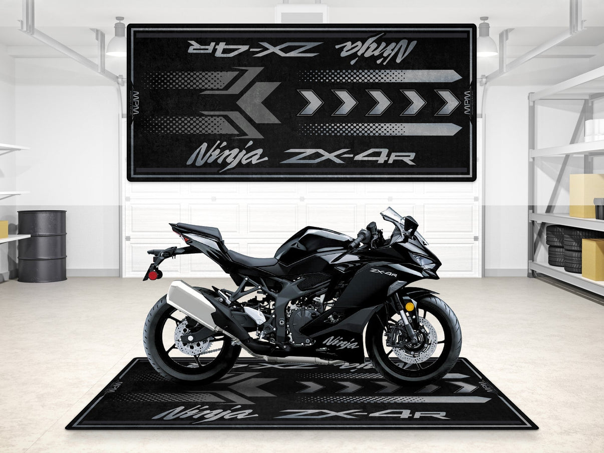 Designed Pit Mat for Kawasaki Ninja ZX-4R Motorcycle - MM7391 MPM Motorcycle Mat