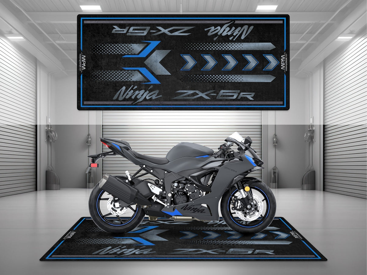 Designed Pit Mat for Kawasaki ZX-6R Motorcycle - MM7395 MPM Motorcycle Mat