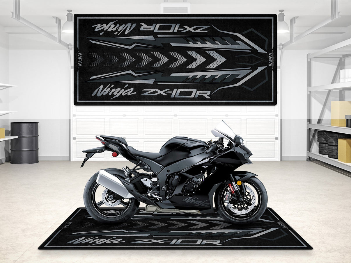 Designed Pit Mat for Kawasaki Ninja ZX-10R 2024 Motorcycle - MM7398 MPM Motorcycle Mat