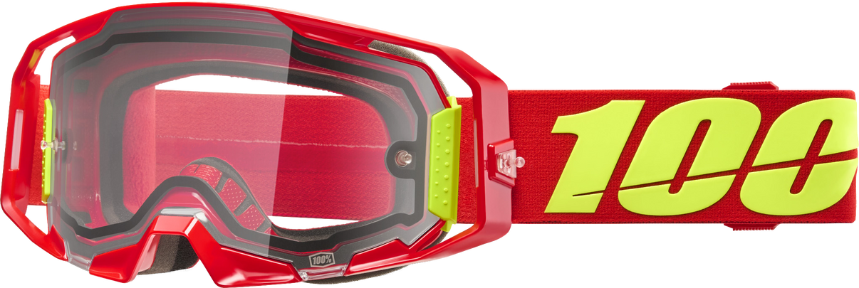 Armatic  Enduro Moto Goggle Red Clear Lens