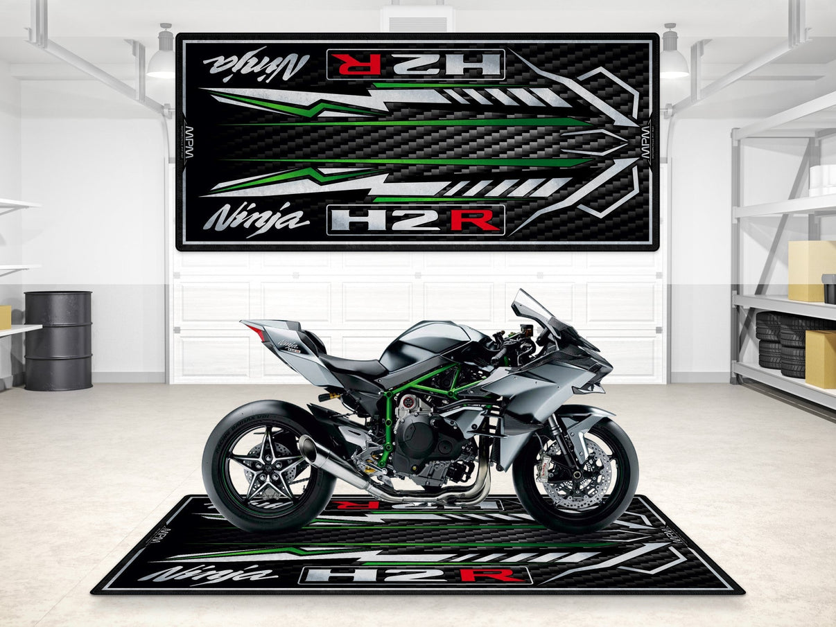 Designed Pit Mat for Kawasaki Ninja H2R Motorcycle - MM7407 MPM Motorcycle Mat