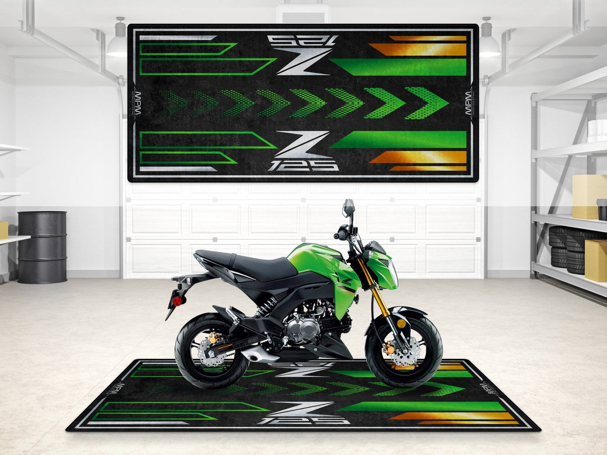 Designed Pit Mat for Kawasaki Z125 Motorcycle - MM7408 MPM Motorcycle Mat