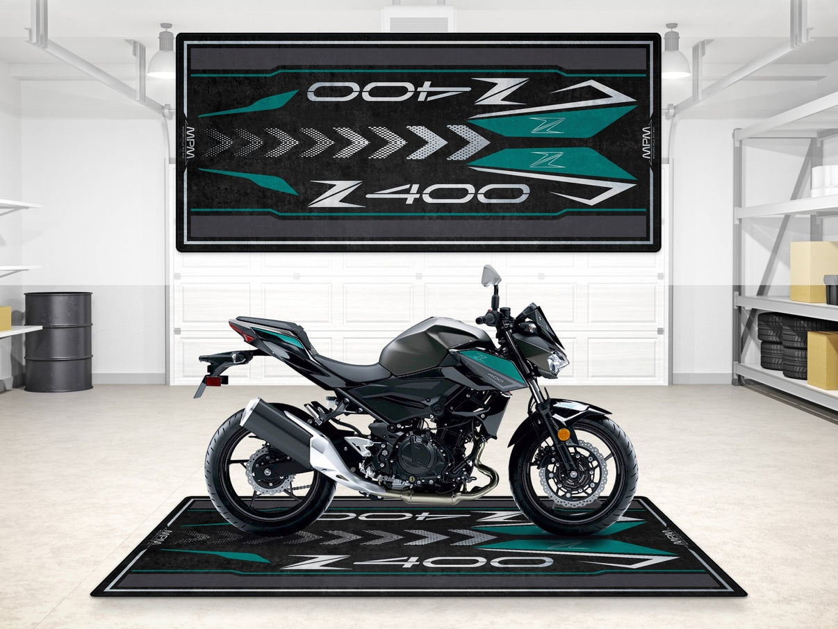 Designed Pit Mat for Kawasaki Z400 Motorcycle - MM7410 MPM Motorcycle Mat